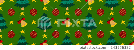 Christmas long pattern in hand draw style 143356322