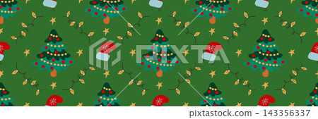 Christmas long pattern in hand draw style Christmas long pattern in hand draw style 143356337