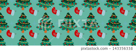 Christmas long pattern in hand draw style Christmas long pattern in hand draw style 143356338
