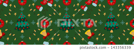 Christmas long pattern in hand draw style Christmas long pattern in hand draw style 143356339
