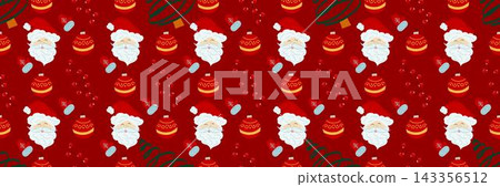 Christmas long pattern in hand draw style Christmas long pattern in hand draw style 143356512