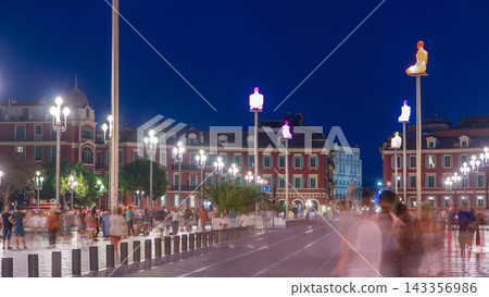 Place Massena square Nice day to night timelapse, French Riviera, Cote d'Azur, France Place Massena square Nice day to night timelapse, French Riviera, Cote d'Azur, France 143356986