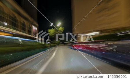 Monaco city roads traffic at night with car light trails timelapse hyperlapse drivelapse Monaco city roads traffic at night with car light trails timelapse hyperlapse drivelapse 143356991