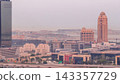 Dubai media city skyscrapers night to day timelapse, Dubai, United Arab Emirates 143357729