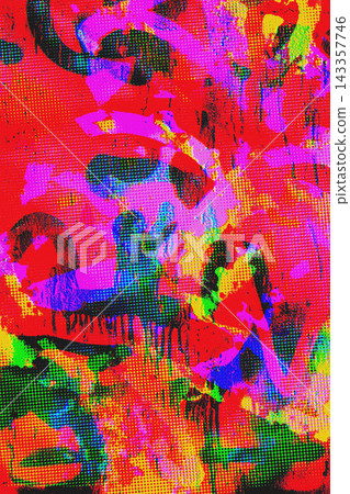 Abstract Red and Magenta Graffiti Street Art Halftone Background for Cyberpunk Branding Design Abstract Red and Magenta Graffiti Street Art Halftone Background for Cyberpunk Branding Design 143357746