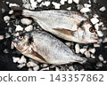 Sea bream fish from market, fresh fish cooking background 143357862