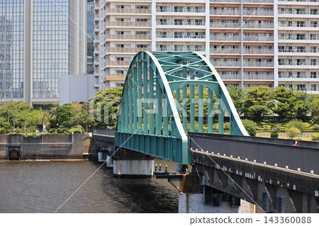 Harumi Bridge Park Promenade, Harumi, Chuo Ward, Tokyo - Former Harumi Railway Bridge Harumi Bridge Park Promenade, Harumi, Chuo Ward, Tokyo - Former Harumi Railway Bridge 143360088