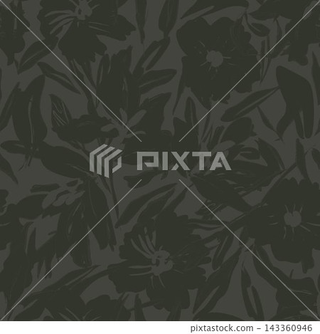 Classic Khaki Green Brushstroke Floral seamless pattern design for fashion and home textiles, graphics and backgrounds Classic Khaki Green Brushstroke Floral seamless pattern design for fashion and home textiles, graphics and backgrounds 143360946