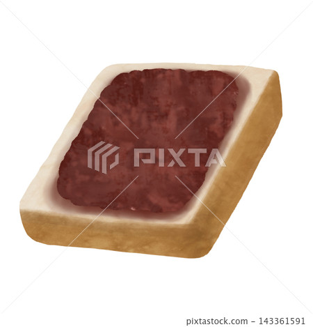 Illustration of red bean paste toast Illustration of red bean paste toast 143361591