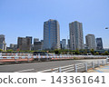 A view of Asashio Ohashi Bridge in Tsukishima, Chuo Ward, Tokyo. 143361641
