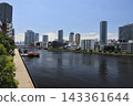A view of Asashio Ohashi Bridge in Tsukishima, Chuo Ward, Tokyo. 143361644