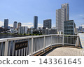 A view of Asashio Ohashi Bridge in Tsukishima, Chuo Ward, Tokyo. 143361645