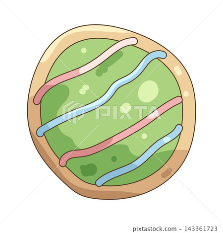 Illustration of green frosted easter cookie Illustration of green frosted easter cookie 143361723