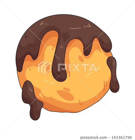 Illustration of cookie with melted chocolate Illustration of cookie with melted chocolate 143361790
