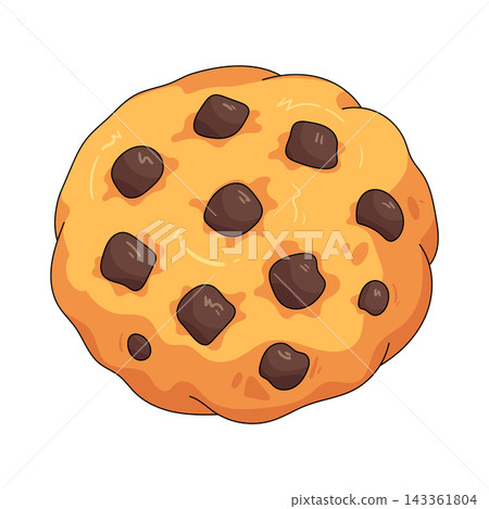 Illustration of chocolate chip cookie Illustration of chocolate chip cookie 143361804