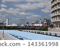 A view of Shinagawa Pier from the Yurikarume train departing from Daiba Station. 143361998