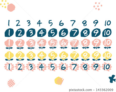 Scandinavian-style, handwritten number icon set 1-10 (solid color, numbered) Scandinavian-style, handwritten number icon set 1-10 (solid color, numbered) 143362009