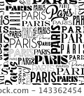Seamless vector pattern with the word Paris in diverse calligraphy styles Seamless vector pattern with the word Paris in diverse calligraphy styles 143362454