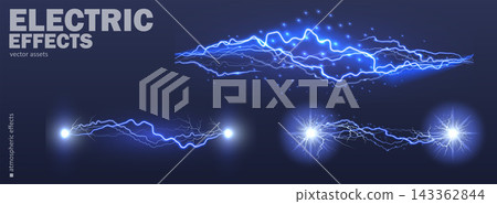 Blue Electric Energy Lightning Elements Blue Electric Energy Lightning Elements 143362844