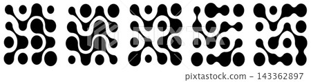 Funky Metaball Connected Round Shape Collection Funky Metaball Connected Round Shape Collection 143362897