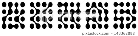 Square Metaball Connection Graphic Element Set 143362898