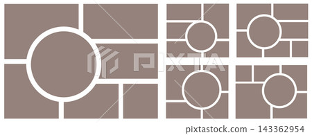 Stylish montage gallery layout with modern geometric placeholders 143362954