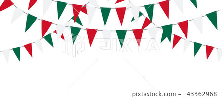 Mexico Party Pennant Garland Green White Red Bunting Mexico Party Pennant Garland Green White Red Bunting 143362968