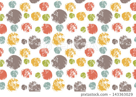 Colorful Hand Drawn Dot Seamless Pattern with Scattered Polka Spots 143363029
