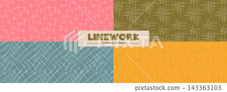 Seamless Crosshatch Sketch Pattern Set Seamless Crosshatch Sketch Pattern Set 143363103