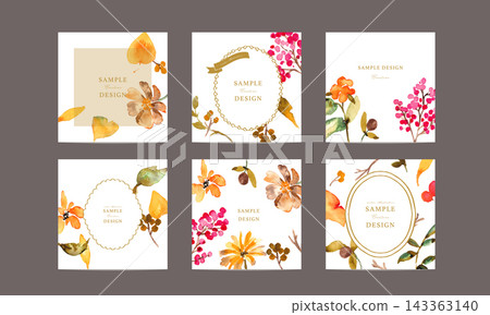Watercolor Flower Sales Campaign Ad Template Set Watercolor Flower Sales Campaign Ad Template Set 143363140
