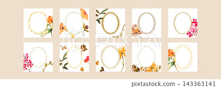 Watercolor Flower Sales Campaign Ad Template Set Watercolor Flower Sales Campaign Ad Template Set 143363141