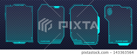 Futuristic Digital Recognition Frame with High Tech Interface Futuristic Digital Recognition Frame with High Tech Interface 143363564