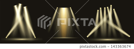 Dramatic Golden Stage Spotlight Beam Compositions Dramatic Golden Stage Spotlight Beam Compositions 143363674