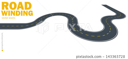 Abstract Winding Road with Curved Perspective and Highway Shape Abstract Winding Road with Curved Perspective and Highway Shape 143363728