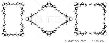 Tribal gothic frame shapes with thorn inspired borders Tribal gothic frame shapes with thorn inspired borders 143363920