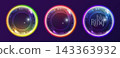 Rainbow Glass Circle Halo Set with Futuristic Glow 143363932