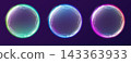Holographic Glass Circle Halo Set with Neon Light 143363933