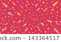 Ribbon and confetti background, red, 16:9 aspect ratio, full screen. 143364517