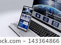 Responsive website design, for laptops and smartphones 143364866