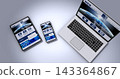 Responsive website design for laptops, smartphones, and tablets. 143364867