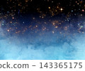 A fantasy background featuring a deep blue gradient with sparkling starry skies and stardust. 143365175
