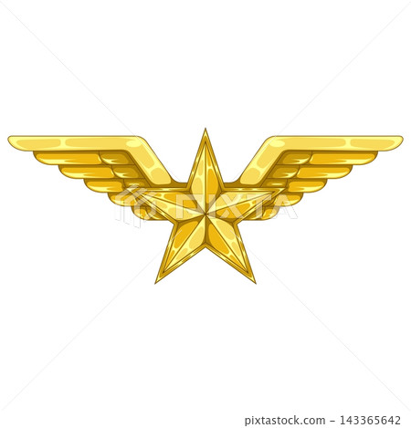 Golden Metal Winged Star 143365642