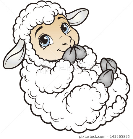 A fun animal illustration ☆ Sheep A fun animal illustration ☆ Sheep 143365855