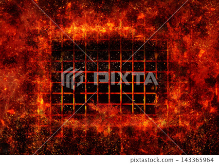 Burning metal mesh and flame energy texture 143365964