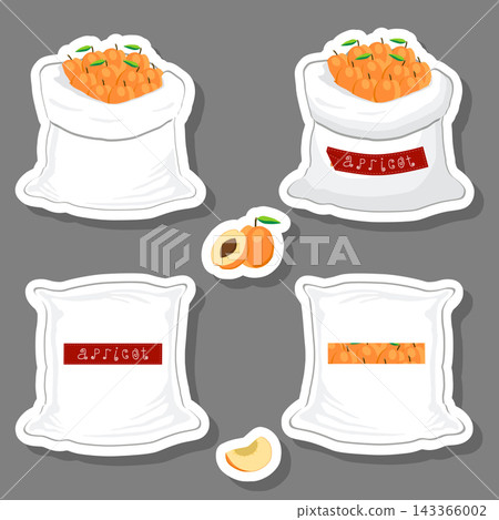 Illustration on theme big set different types round apricot 143366002