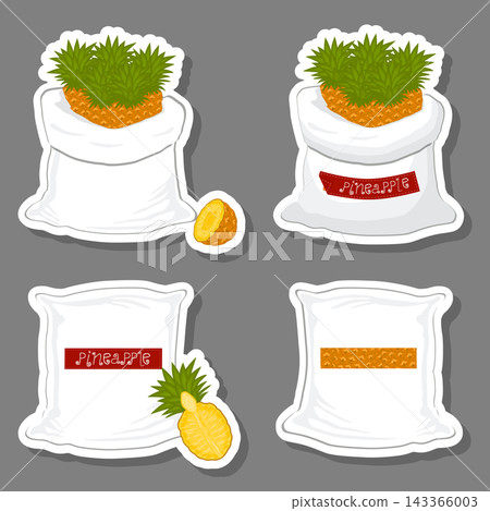 Illustration on theme big set different types pineapple 143366003