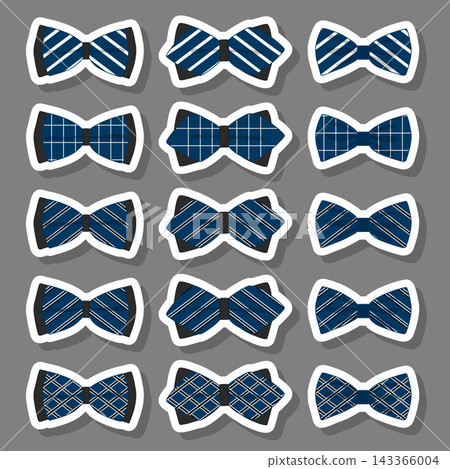 Illustration on theme big set ties different types, bowties various size Illustration on theme big set ties different types, bowties various size 143366004