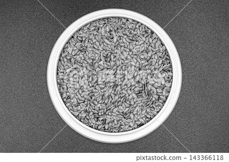 beautiful texture ripe of natural flax seeds on background 143366118