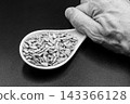 beautiful texture ripe of natural sunflower seeds on background 143366128