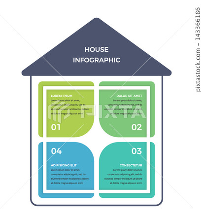 Four Option House Infographic Template Four Option House Infographic Template 143366186